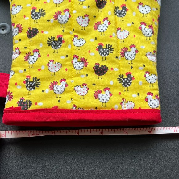 SOLD-Oven Mitts cute little chicken print Handmade - Picture 9 of 9